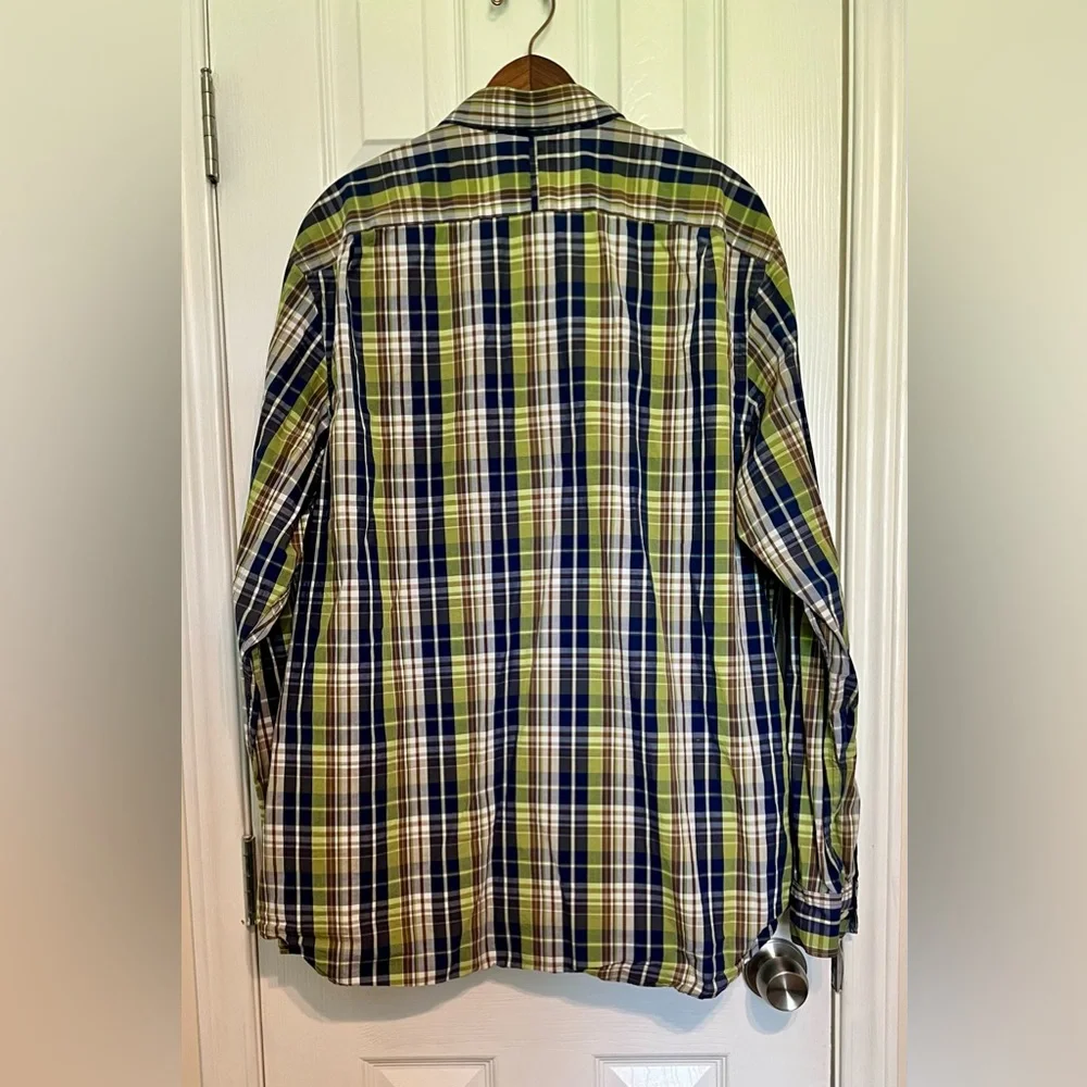 Banana Republic Green and Blue Slim Fit Button Down‎ Shirt